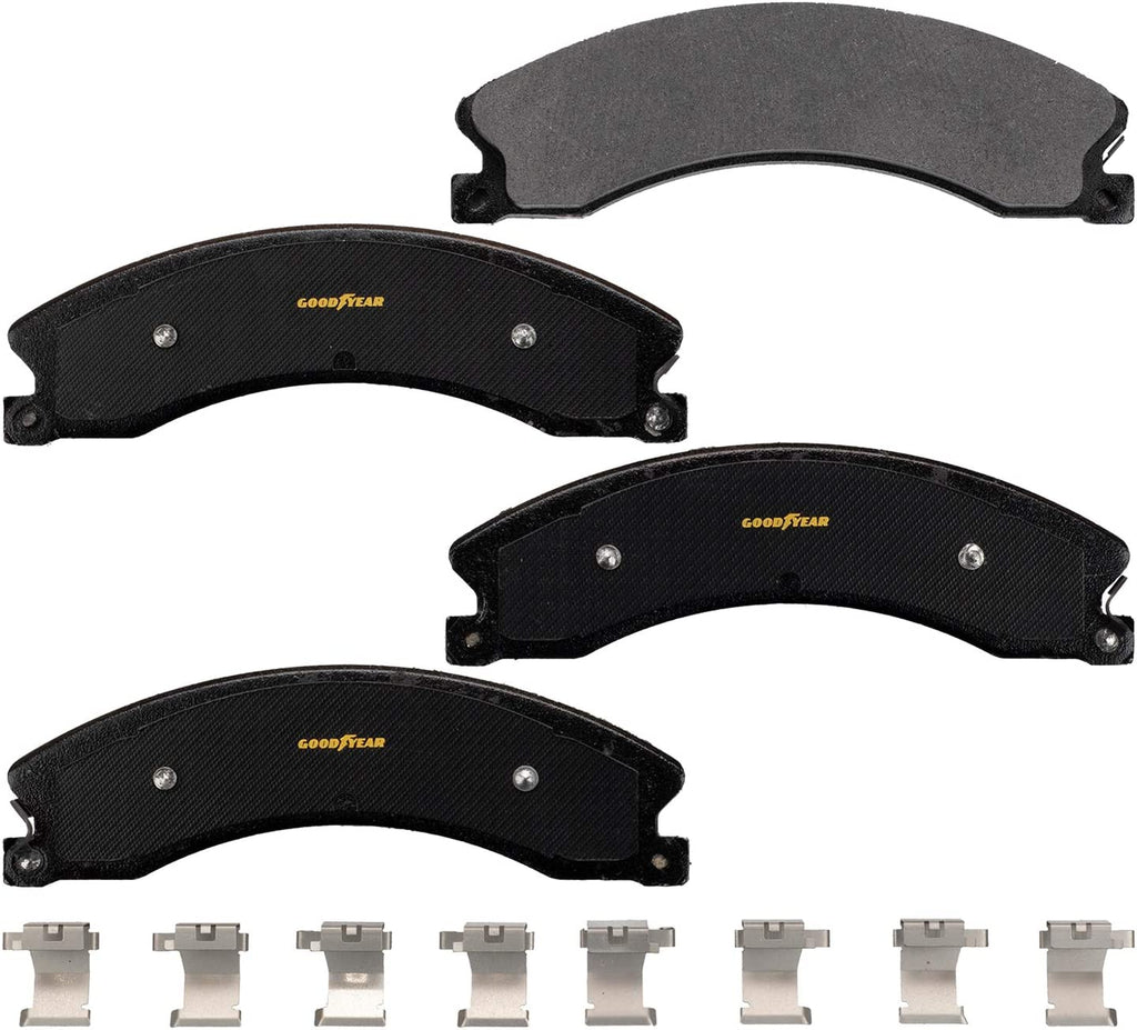 Vehicle Front Brake Bundle with Automotive Carbon Ceramic Truck and SUV Front Brake Pads and Premium Antiox Coated Rear Brake Rotors