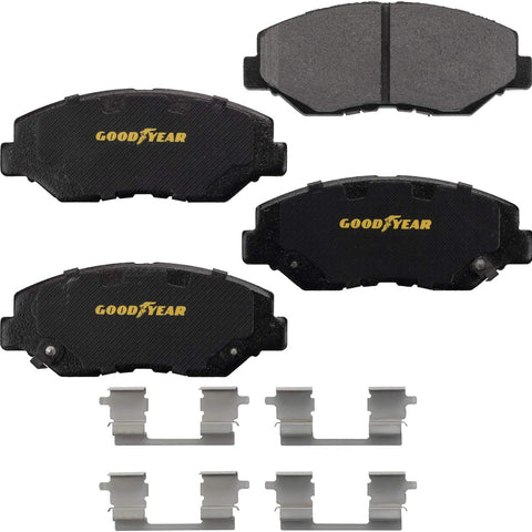 Brakes GYD914TS Premium Carbon Ceramic Automotive Front Disc Brake Pads Set Vehicle Replacement Part for Honda CR-V, Element, and Pilot