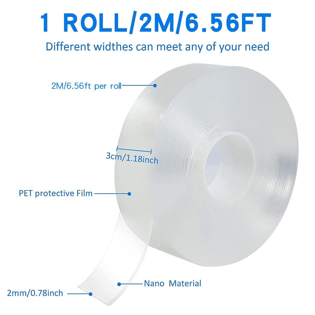 GEMVICADXP Double Sided Adhesive Tape Household Multi-Purpose Removable Instaation Tape, Used for Poster Carpet Tape, Reusable Solid Wa Tape, Transparent Adhesive