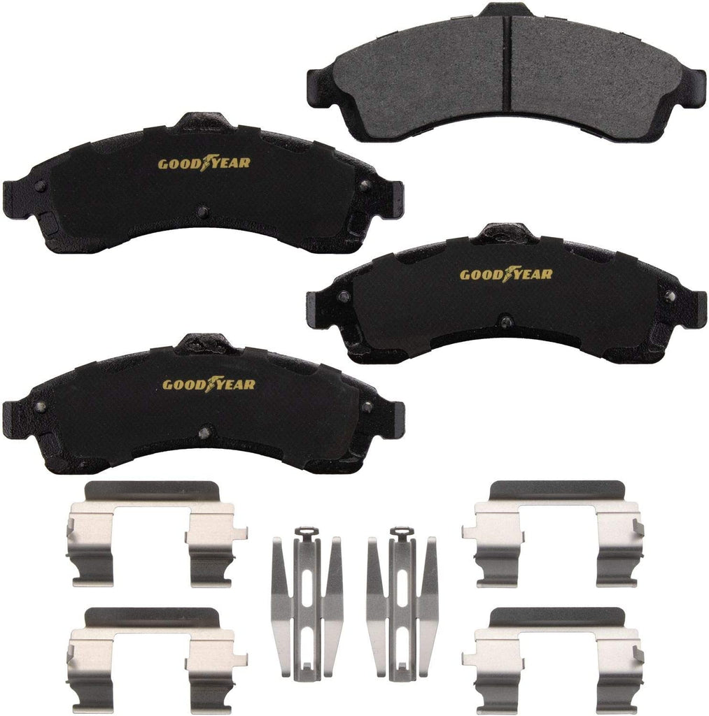 GYD882 Premium Carbon Ceramic Automotive Front Disc Brake Pads Set Vehicle Replacement Part for Buick Rainier, Trailblazer, GMC Envoy