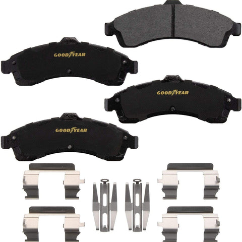 GYD882 Premium Carbon Ceramic Automotive Front Disc Brake Pads Set Vehicle Replacement Part for Buick Rainier, Trailblazer, GMC Envoy