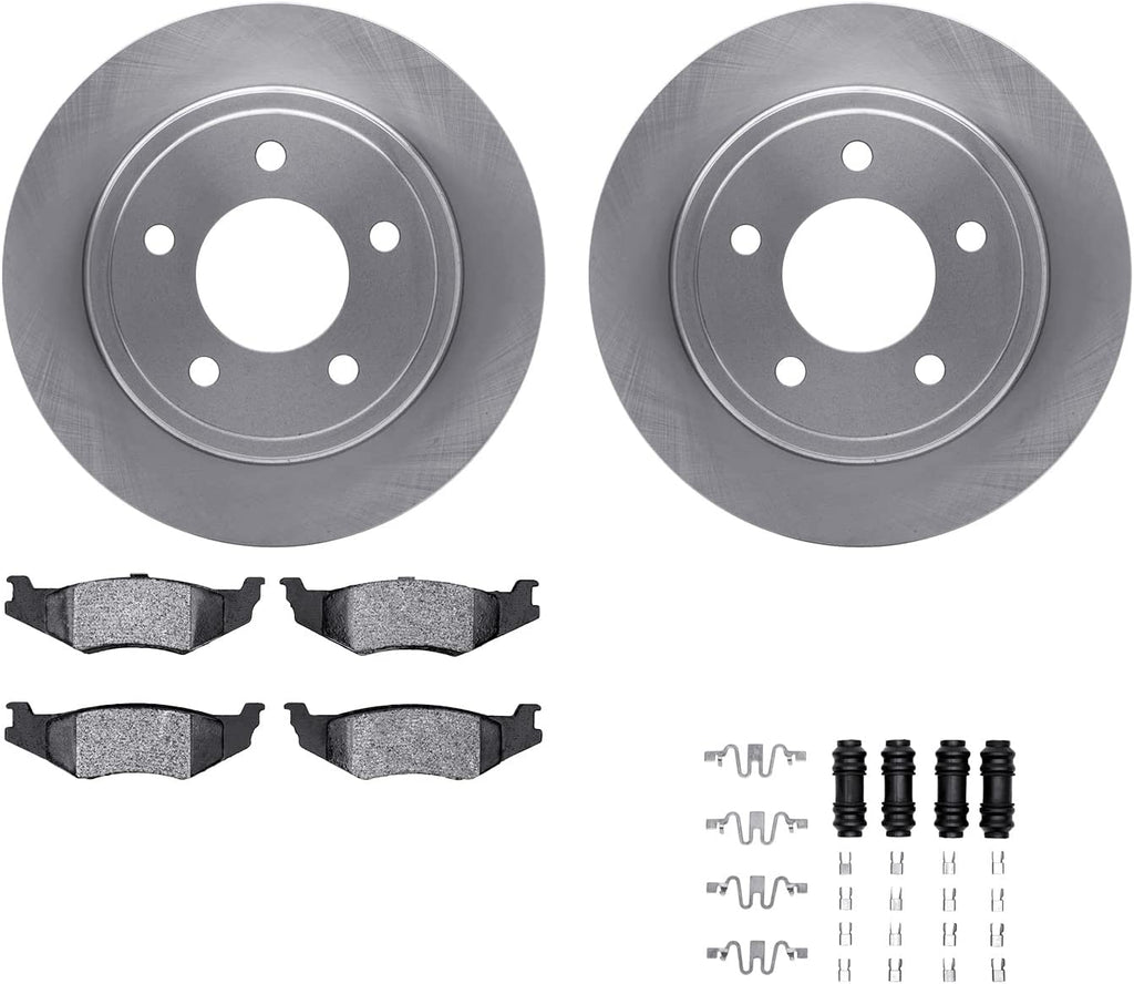 Rear Brake Rotors with 5000 Advanced Brake Pads Includes Hardware 6512-40118