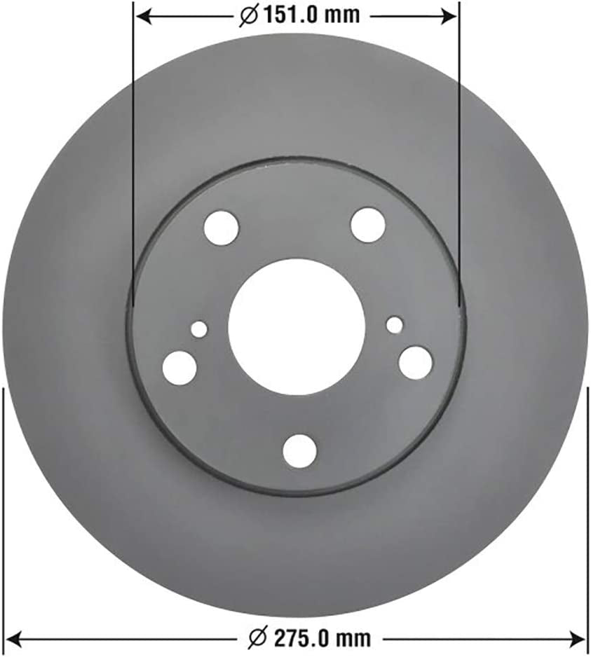 GYD908 Premium Ceramic Automotive Front Disc Brake Pads Set and 212742GY Premium Antiox Automotive Vehicle Front Brake Rotor (2 Pack)