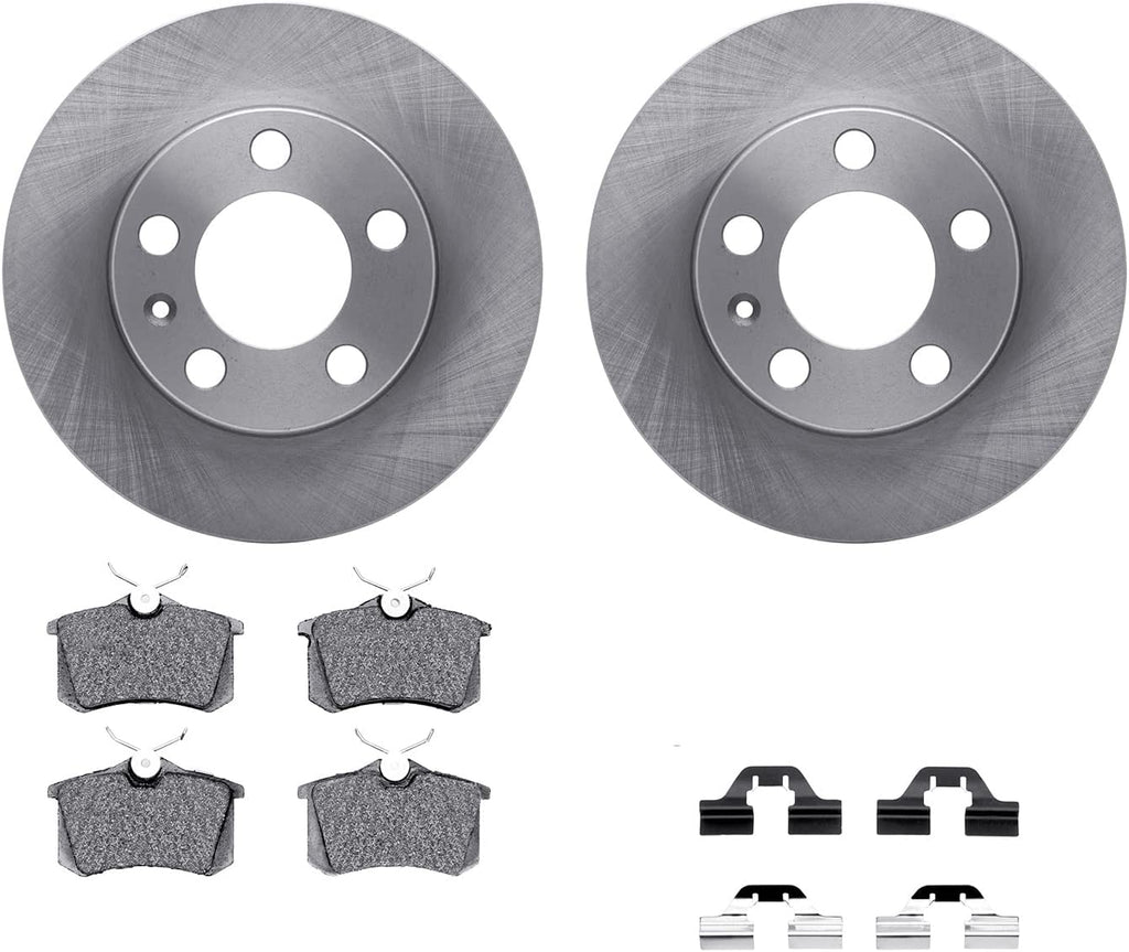 Rear Brake Rotors with 5000 Euro Ceramic Brake Pads Includes Hardware 6612-13416
