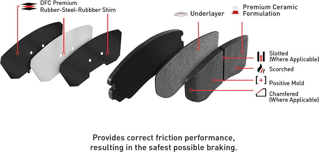 Rear Brake Rotors with 3000 Series Ceramic Brake Pads Includes Hardware 6312-63091