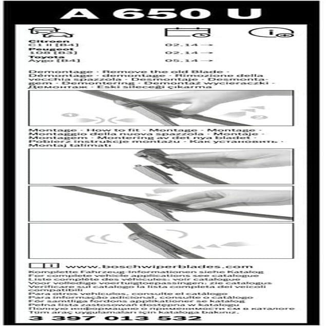 Wiper Blade Aerotwin A650U, Length: 650Mm – Single Front Wiper Blade