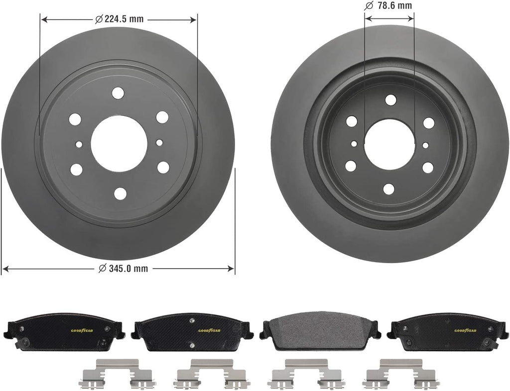 Vehicle Rear Brake Bundle with Truck and SUV Carbon Ceramic Rear Disc Brake Pads Set and Antiox Coated Rear Brake Rotors