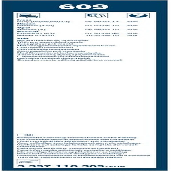 Wiper Blade Twin 609, Length: 600Mm/600Mm – Set of Front Wiper Blades