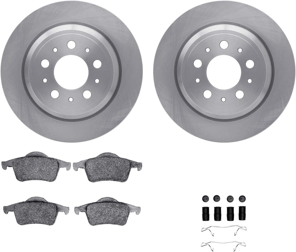 Rear Brake Rotors with 5000 Euro Ceramic Brake Pads Includes Hardware 6612-27131