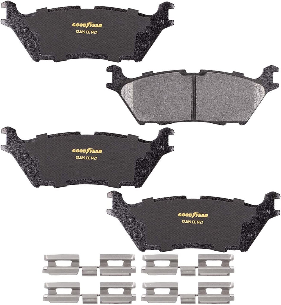 Rear Brake Rotors & Carbon-Ceramic Pads Kit for 2015-2017 Ford F150 Goodyear