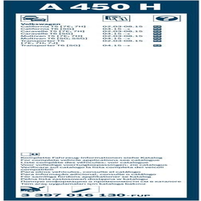 Bosch 3397016130 AEROTWIN Flat Blade Rear 450, 450Mm