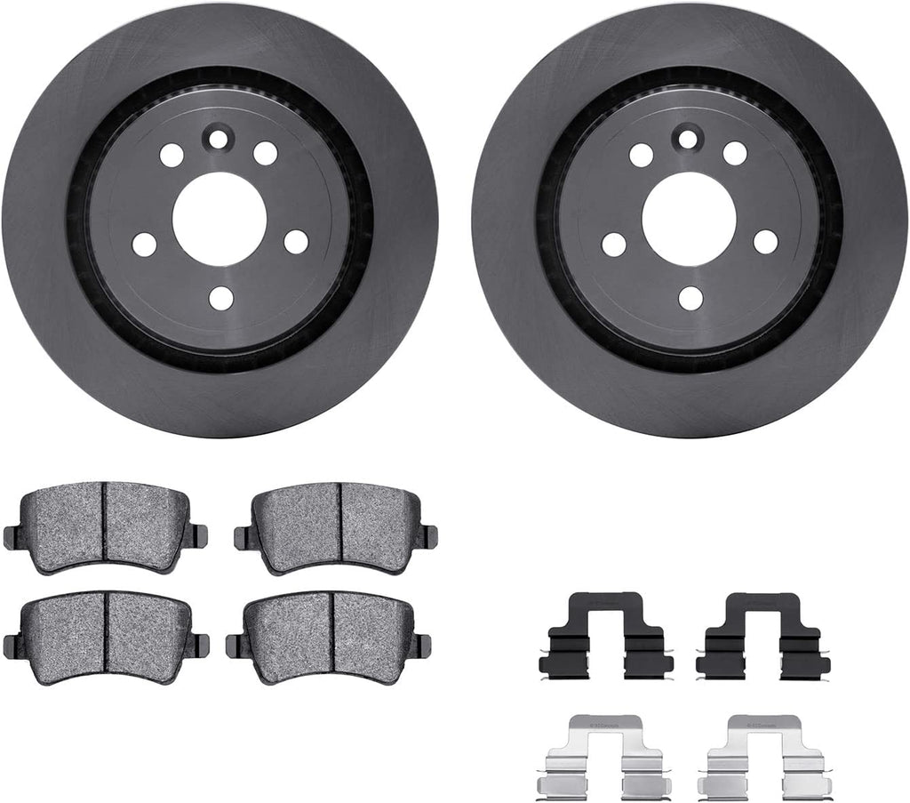 Rear Brake Rotors with 5000 Euro Ceramic Brake Pads Includes Hardware 6612-27175