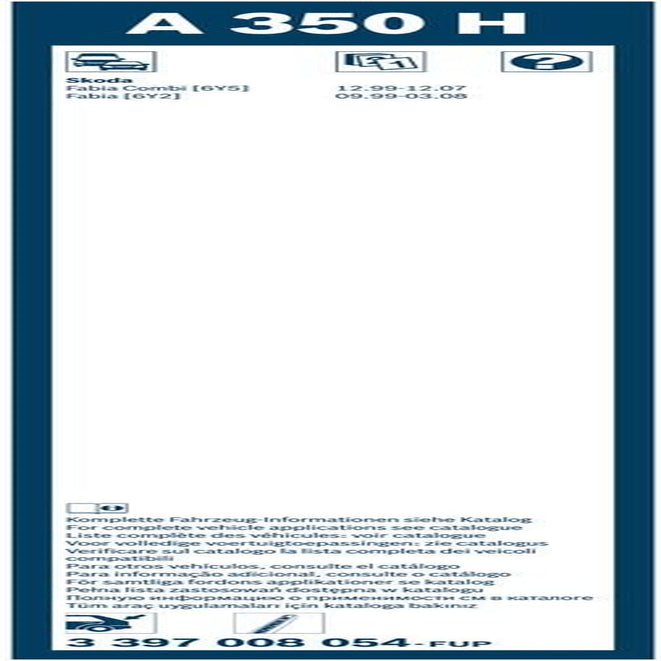 Wiper Blade Rear A350H, Length: 350Mm – Rear Wiper Blade