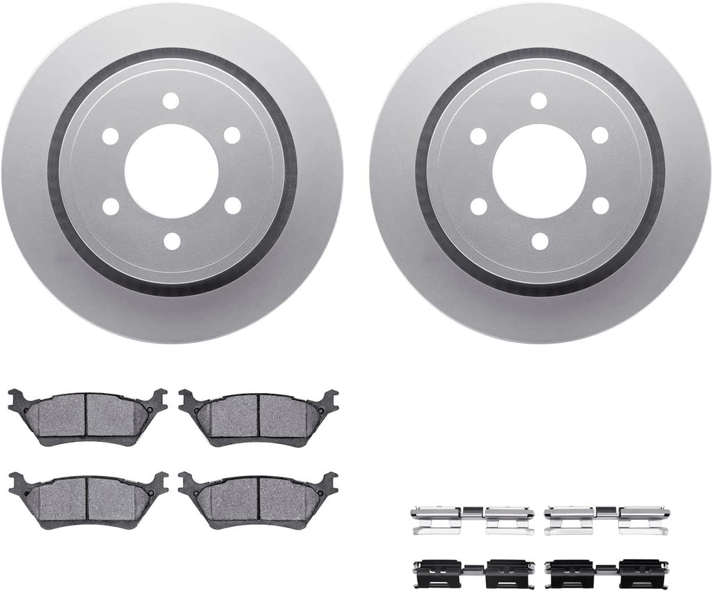 Rear Geospec Brake Rotors with Ultimate Duty Performance Brake Pads Includes Hardware 4412-54070