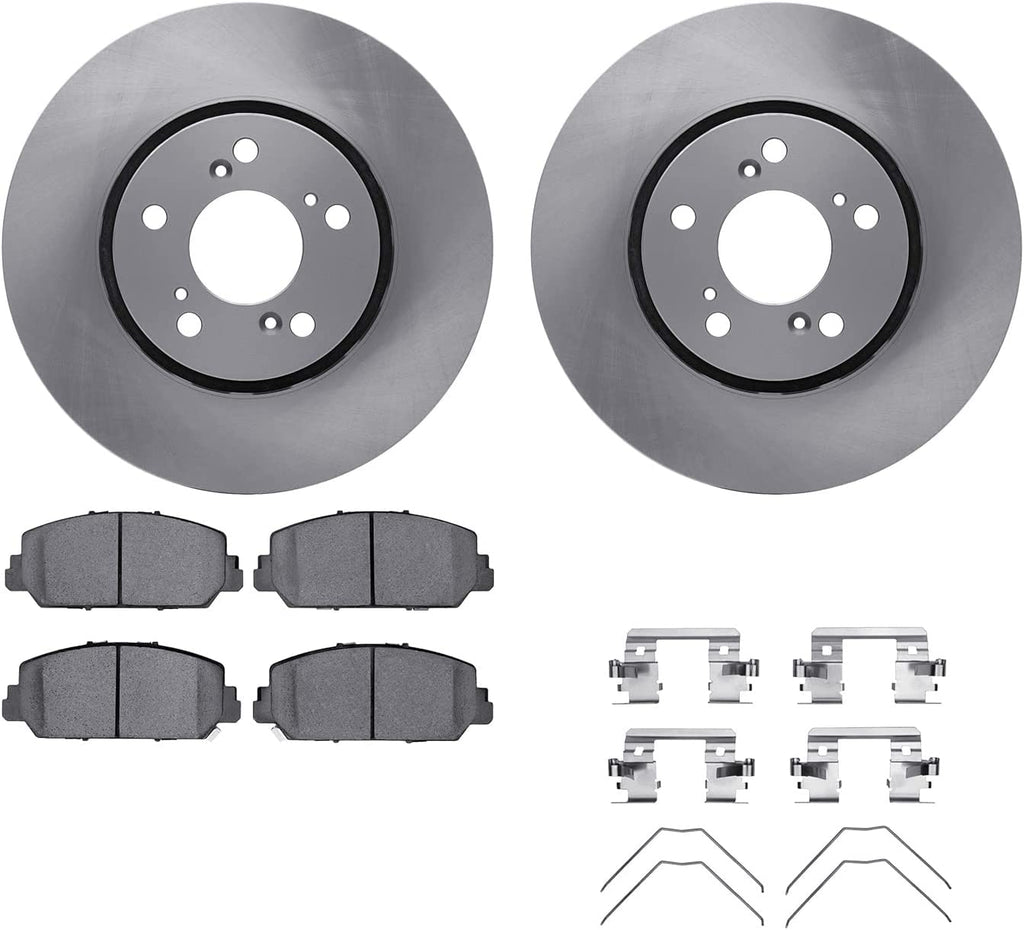 Front Brake Rotors with 5000 Advanced Brake Pads Includes Hardware 6512-58130