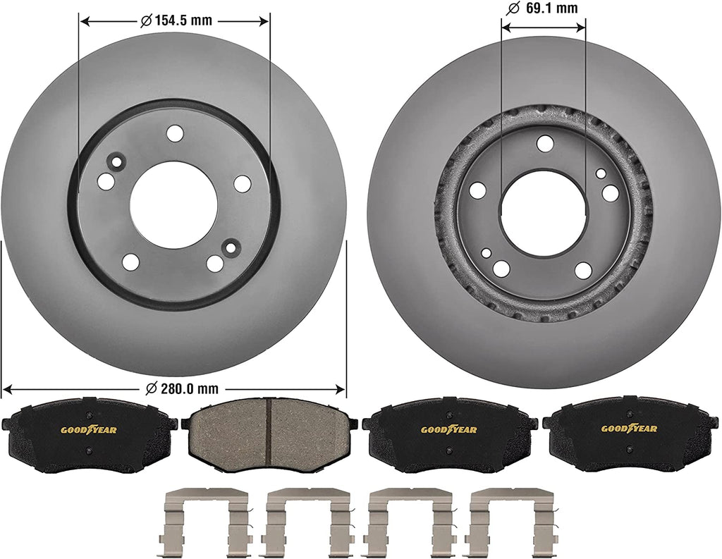 Front Brake Rotors & Ceramic Pads for 2010-2013 Kia Forte Koup 2012-2013 Forte5