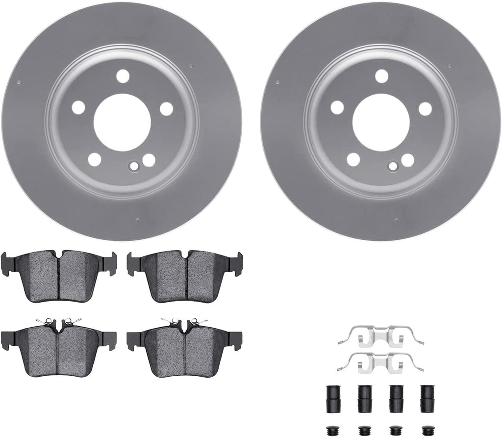 Rear Geospec Brake Rotors with 5000 Euro Ceramic Brake Pads Includes Hardware 4612-63087