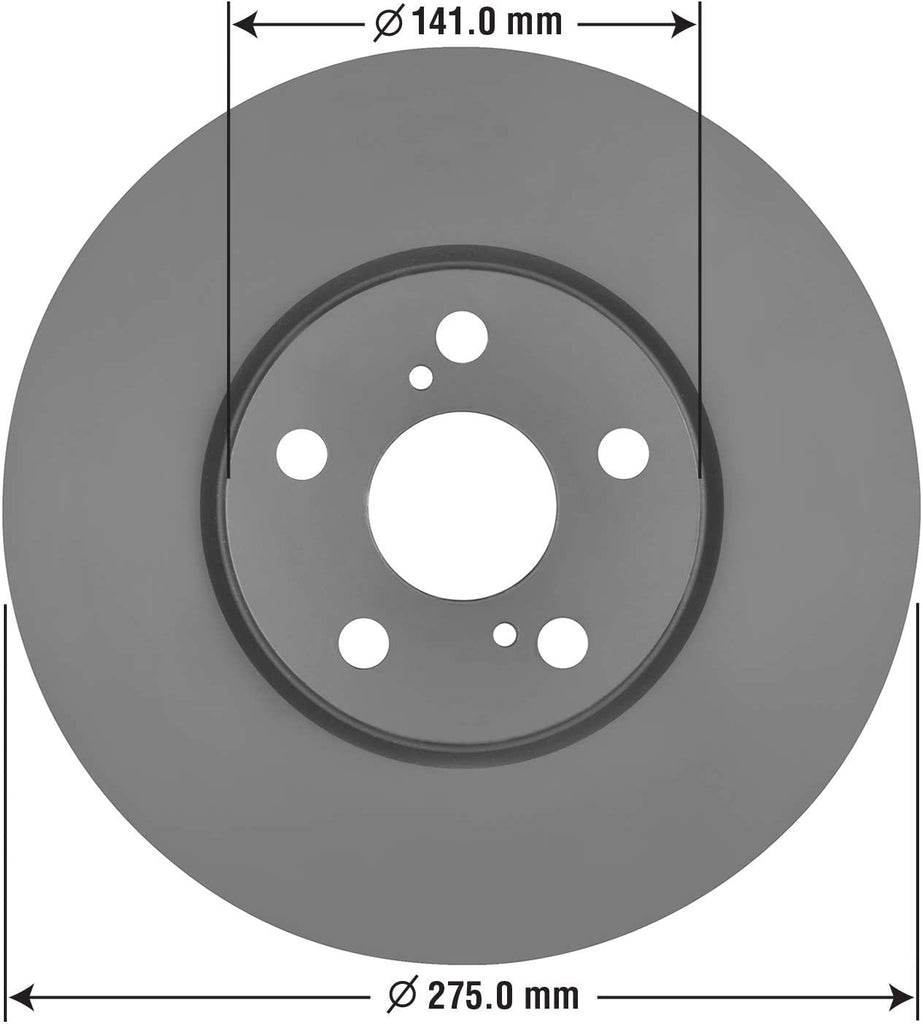 GYD1210 Premium Ceramic Automotive Front Disc Brake Pads Set and 212776GY Premium Antiox Automotive Vehicle Front Brake Rotor (2 Pack)