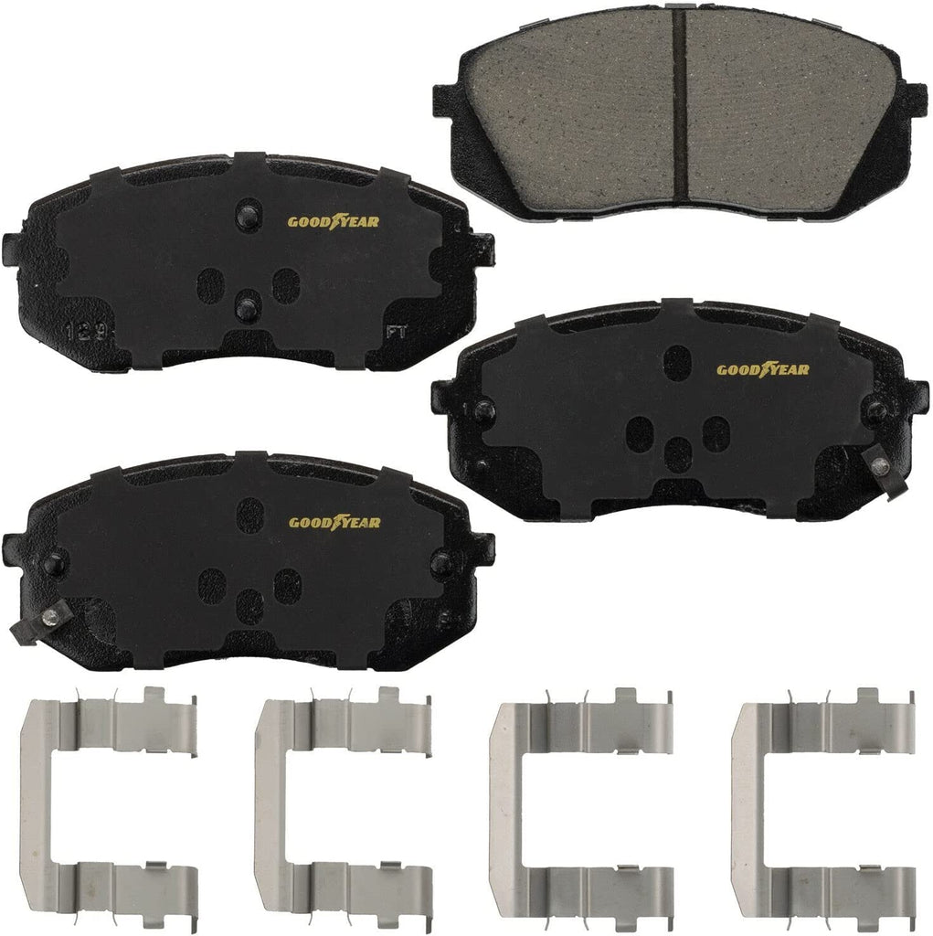 GYD1295 Premium Ceramic Automotive Front Disc Brake Pads Set Vehicle Replacement Part for Hyundai, Sonata, Tucson, Kia Cadenza, Rondo