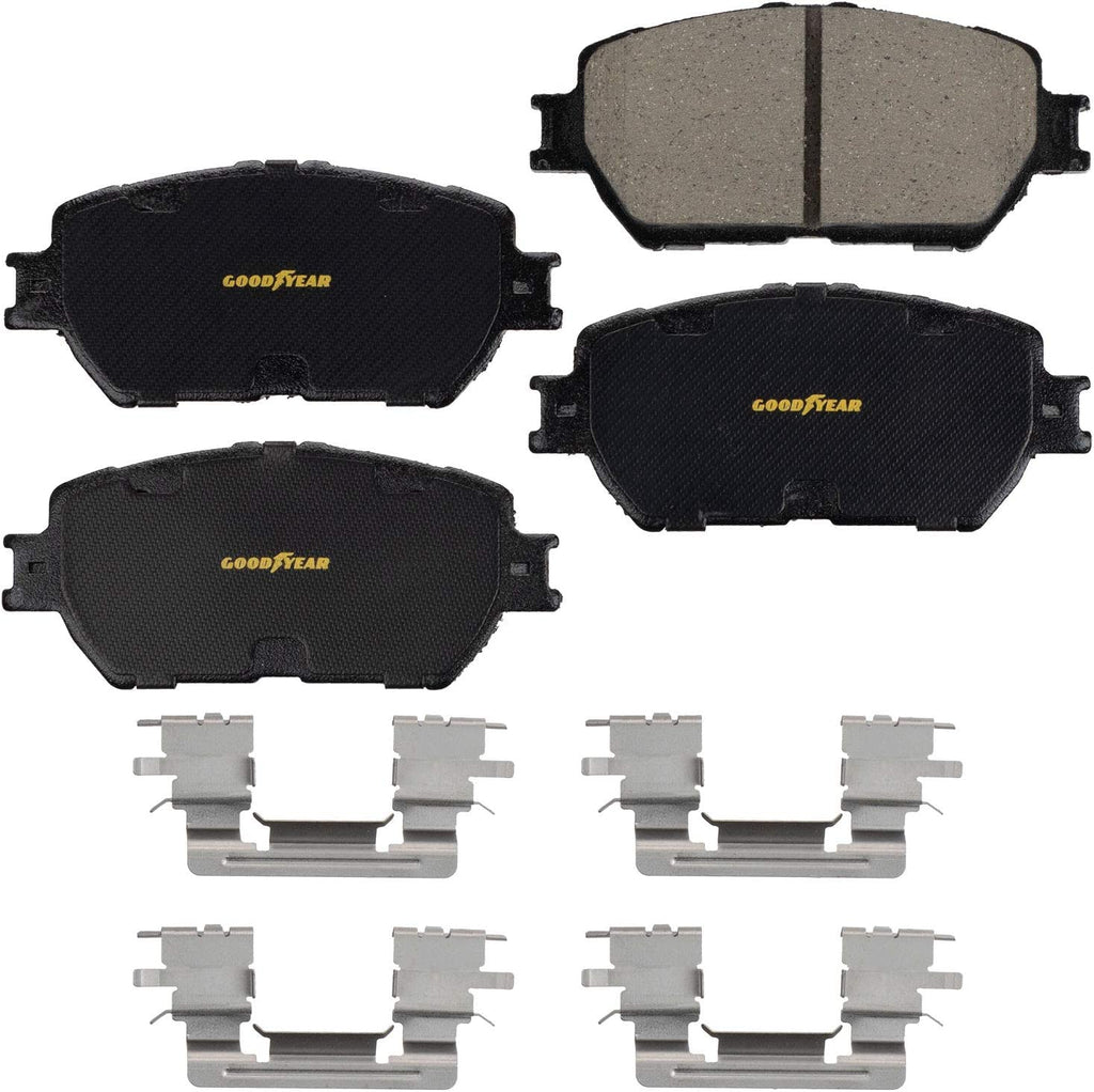 GYD908 Premium Ceramic Automotive Front Disc Brake Pads Set and 212742GY Premium Antiox Automotive Vehicle Front Brake Rotor (2 Pack)