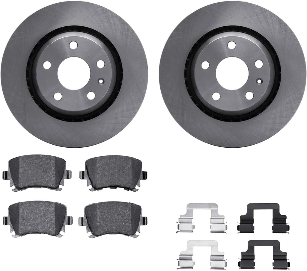 Rear Brake Rotors with 5000 Euro Ceramic Brake Pads Includes Hardware 6612-73209