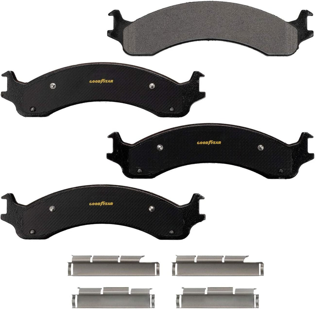 GYD821 Premium Carbon Ceramic Automotive Front Disc Brake Pads Set Vehicle Replacement Part for Dodge Ram 2500, 3500, and 4000