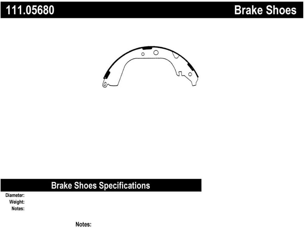 Centric 111.05680 Centric Brake Shoes