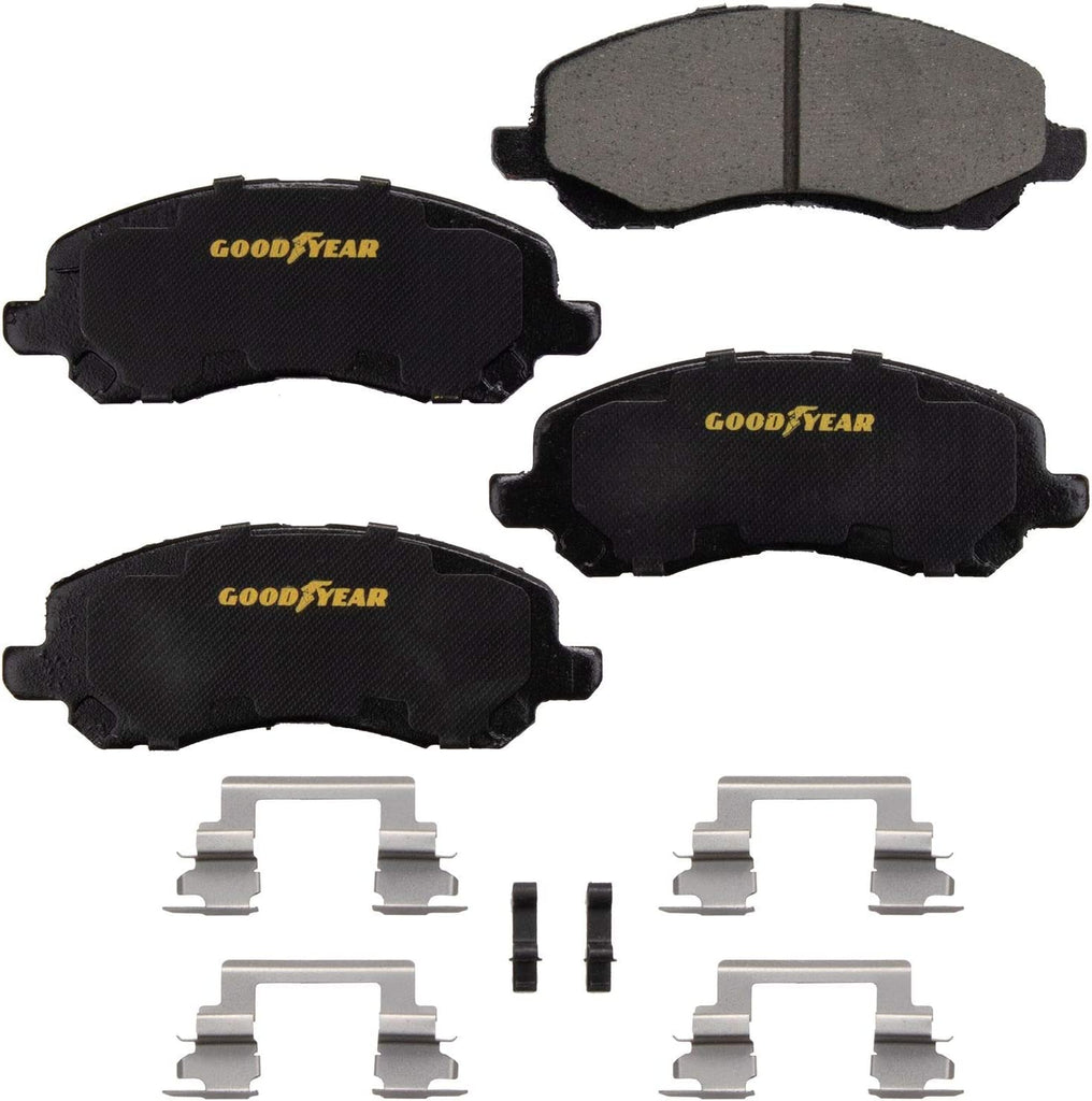 Goodyear Front Brake Kits Rotors & Ceramic Pads Antiox Max Coated Rotors Fit for Chrysler,Dodge,Jeep,Mitsubishi & More PRK39641F