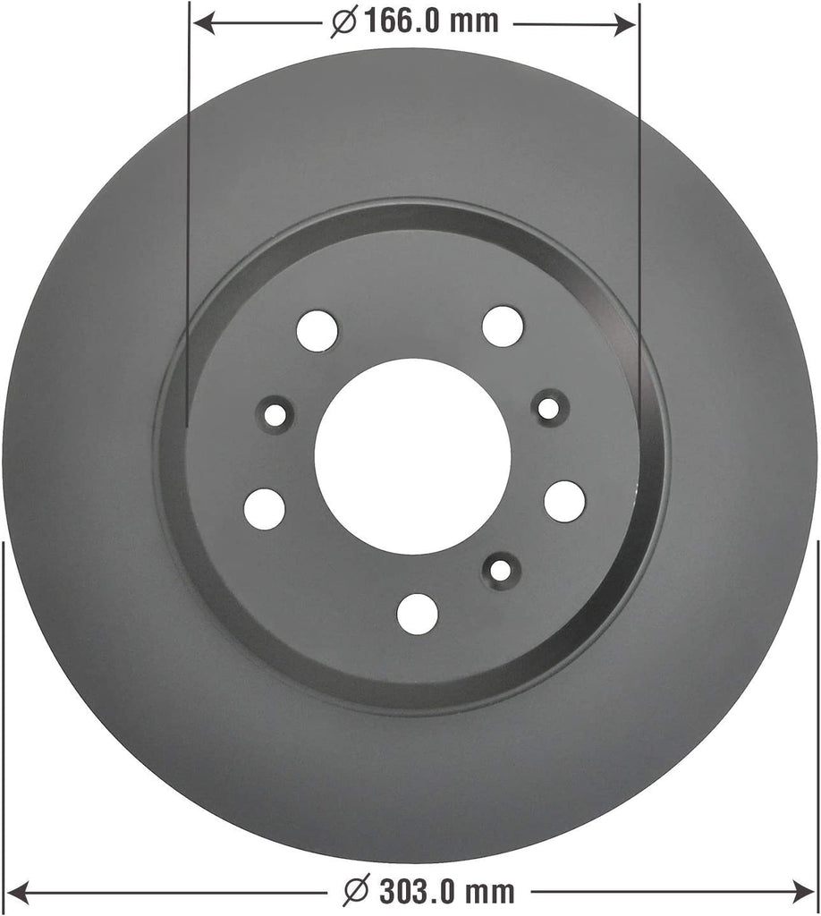 GYD1159 Premium Ceramic Automotive Front Disc Brake Pads Set and 2144064GY Premium Antiox Automotive Vehicle Front Brake Rotor (2 Pack)