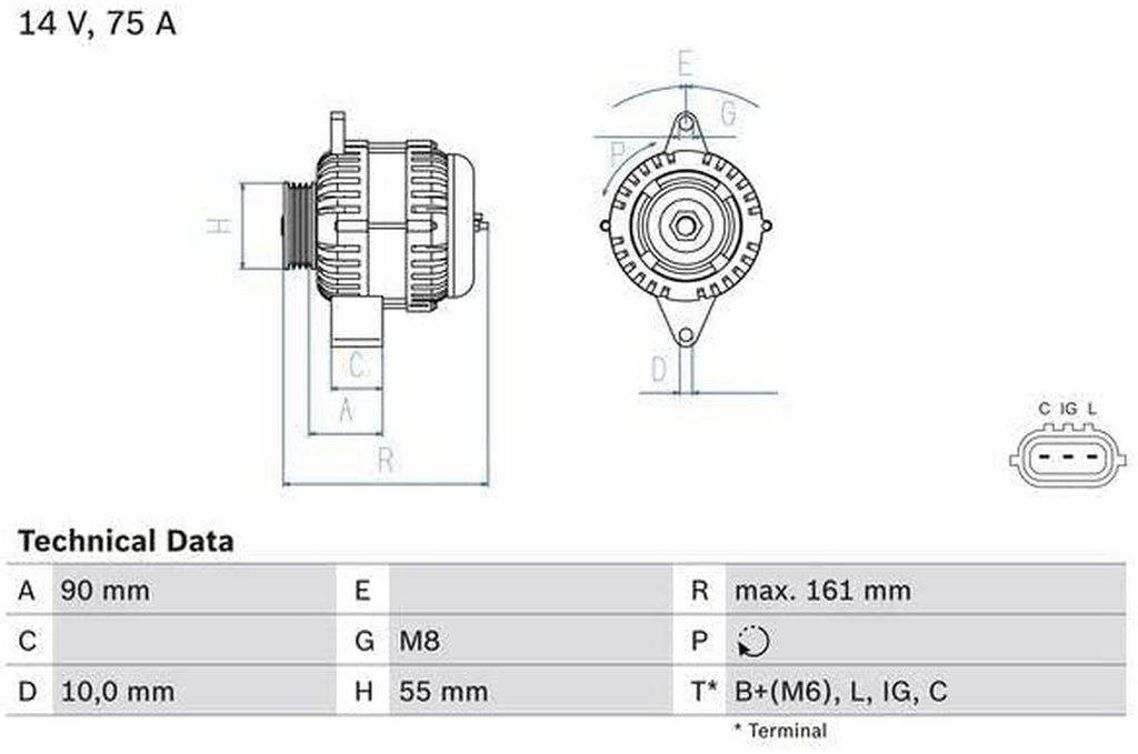 0 986 082 900 Alternator
