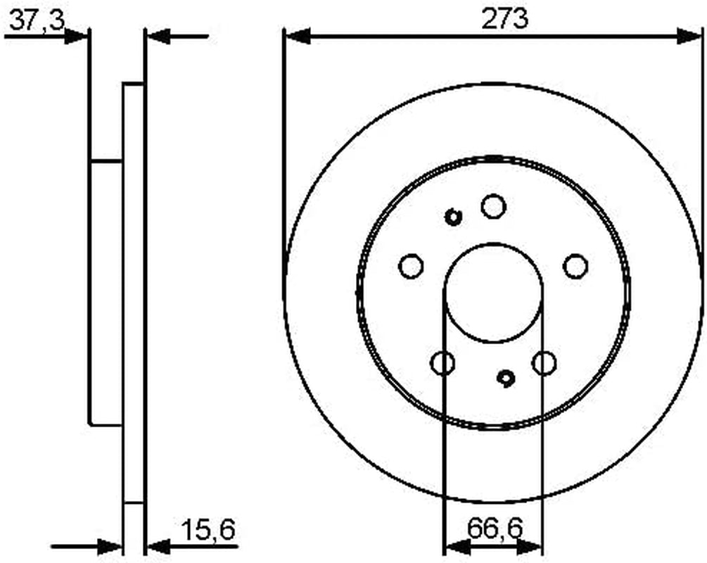 Brake Disc Full 273.2Mm 37.3Mm 15Mm 66.5Mm Compatible with Daihatsu Bego Terios 1997-