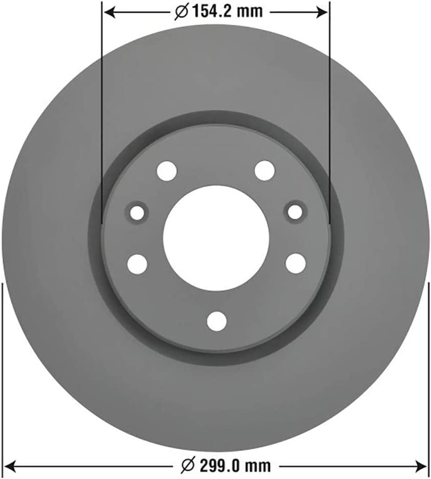 Brakes 2142134GY Premium Antiox Coated Front Brake Rotor Auto Replacement Part for Ford Fusion, Lincoln MKZ, Zephyr, Mazda 6, Mercury Milan