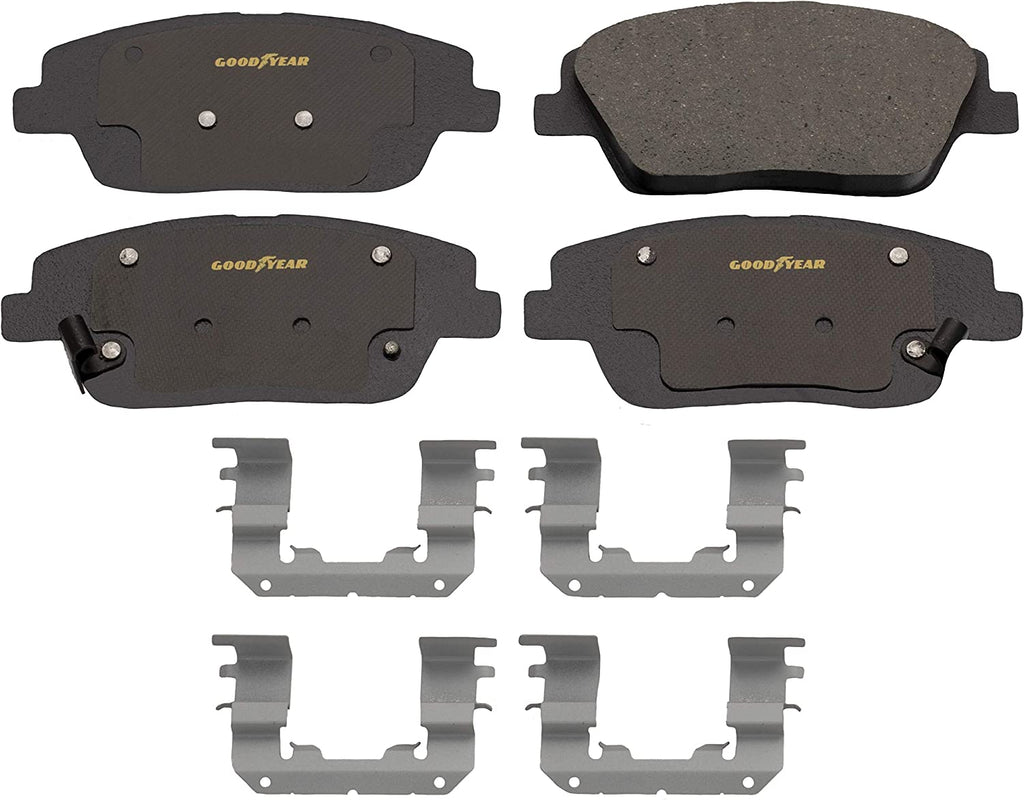 GYD1444 Premium Ceramic Automotive Front Disc Brake Pads Set and 2138024GY Premium Antiox Automotive Vehicle Front Brake Rotor (2 Pack)