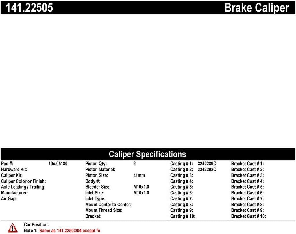 Parts Disc Brake Caliper 141.22505