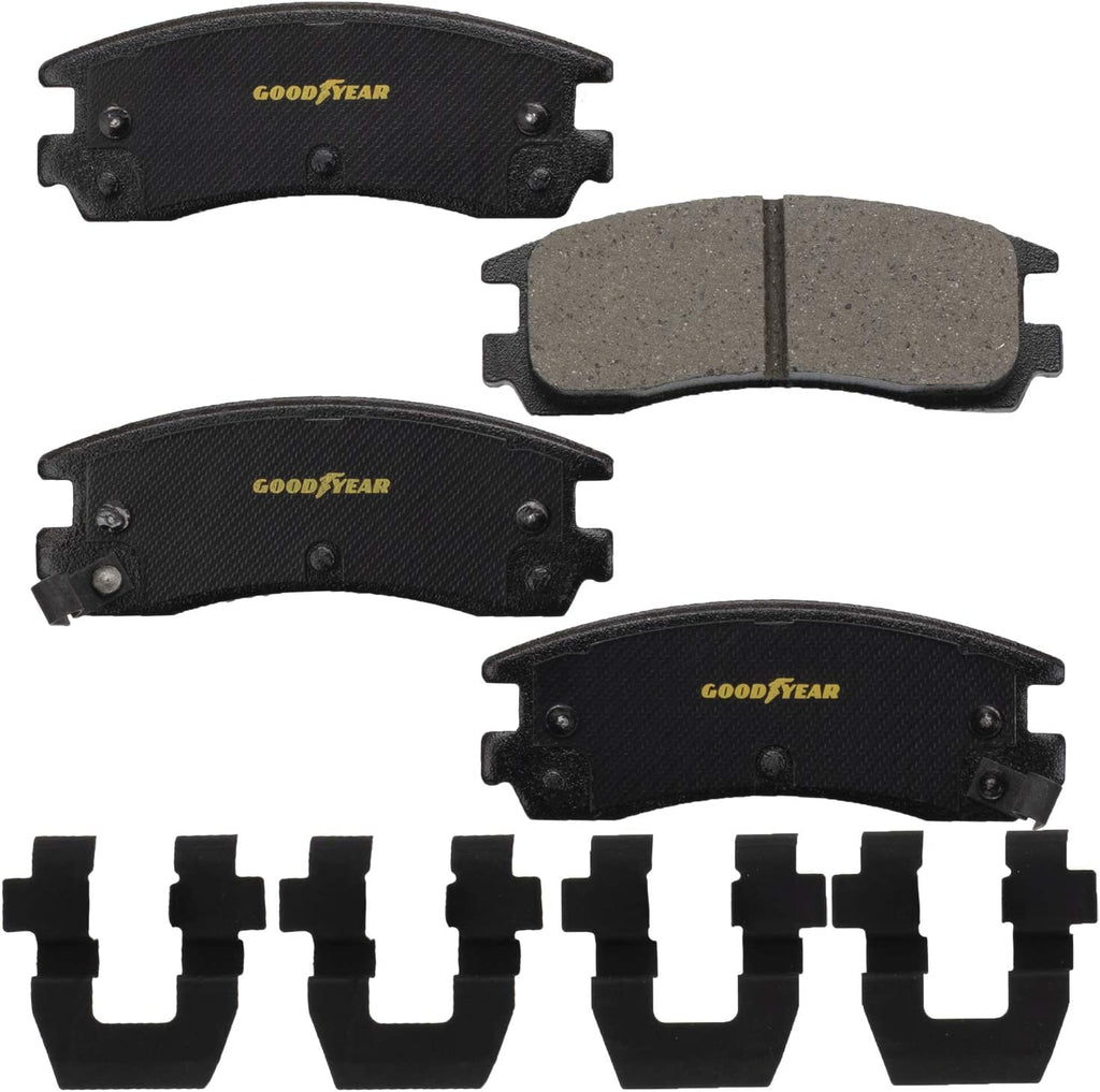 GYD698 Premium Ceramic Automotive Rear Disc Brake Pads Set and 2144064GY Premium Antiox Automotive Vehicle Front Brake Rotor (2 Pack)