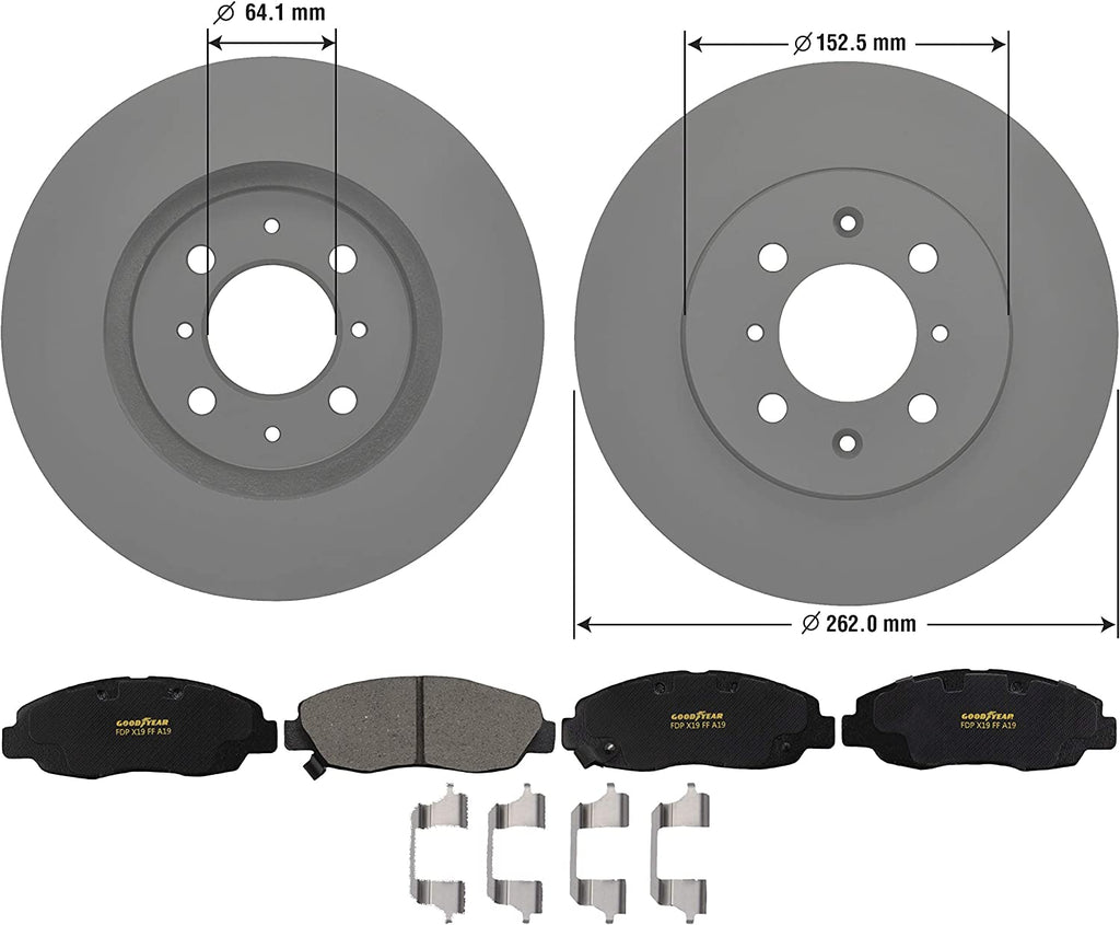 Front Brake Rotors & Ceramic Pads Kit for Honda Civic Insight Acura EL PRK58764F