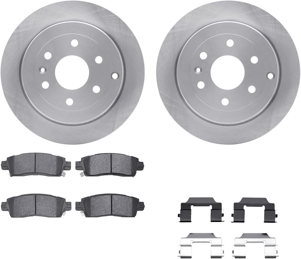 Rear Brake Rotors with 5000 Advanced Brake Pads Includes Hardware 6512-48343