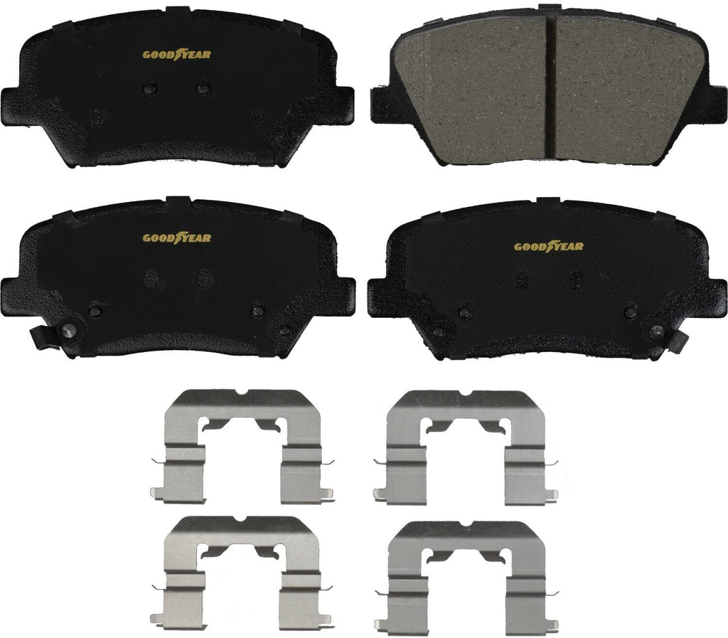 GYD1543 Premium Ceramic Automotive Front Disc Brake Pads Set Vehicle Replacement Part for Dodge Attitude, Hyundai Accent, Azera, Kia