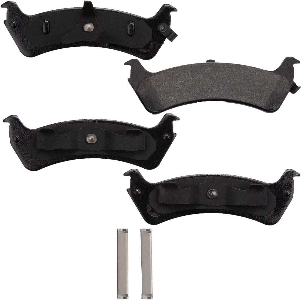 GYD667 Truck and SUV Carbon Ceramic Rear Disc Brake Pads Set Bundle with  2142012GY 2 Pack Truck and SUV Premium Antiox Coated Rear Brake Rotor