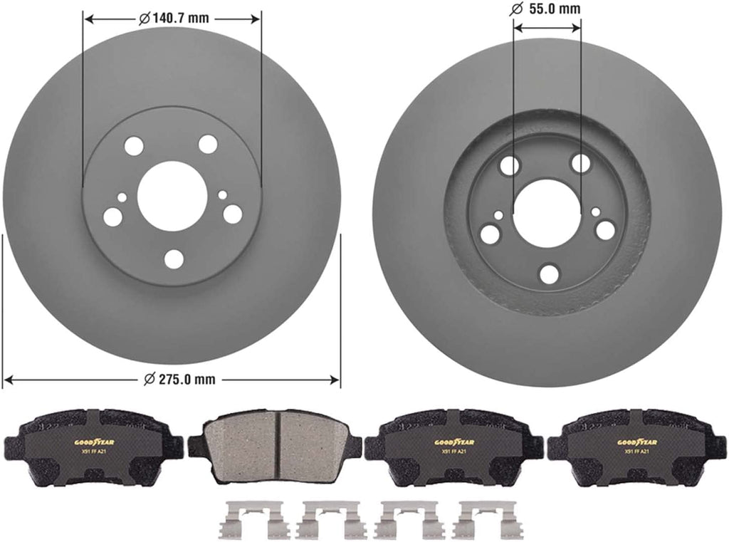 Front Brake Rotors & Ceramic Pads Kit for 2000 Toyota Celica