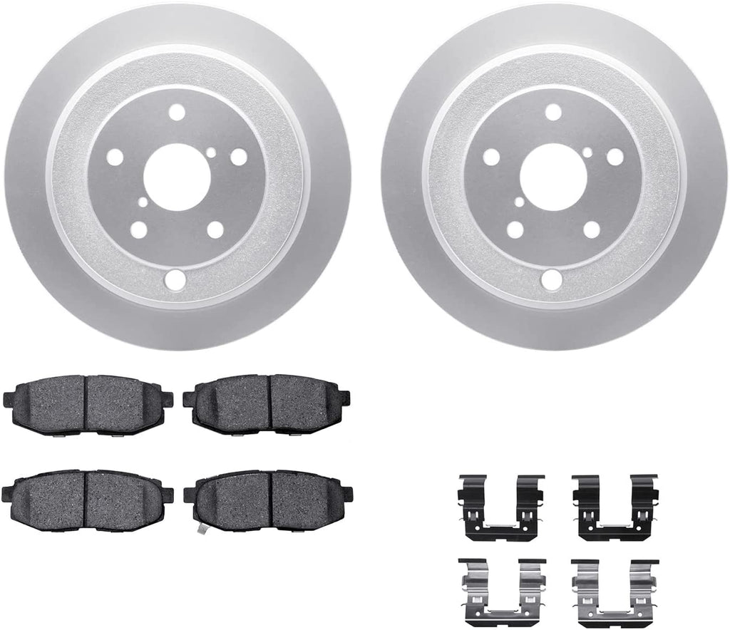 Rear Geospec Brake Rotors with 5000 Advanced Brake Pads Includes Hardware 4512-13082