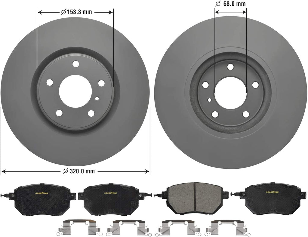 Front Brake Rotors & Ceramic Pads Kit for Nissan Murano Infiniti FX35 & More