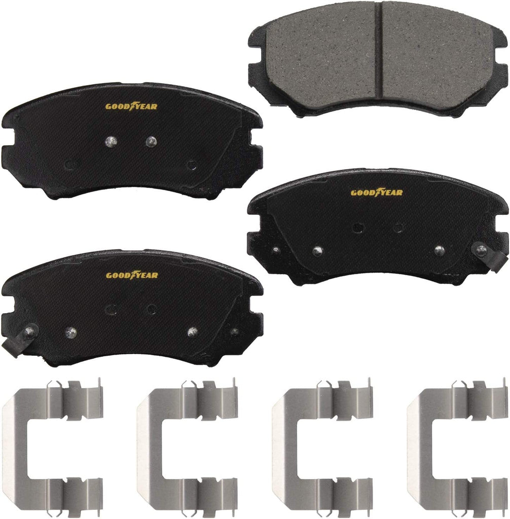 Front Brake Rotors & Ceramic Pads Kit for 2010-2011 Kia Soul Goodyear PRK3631F