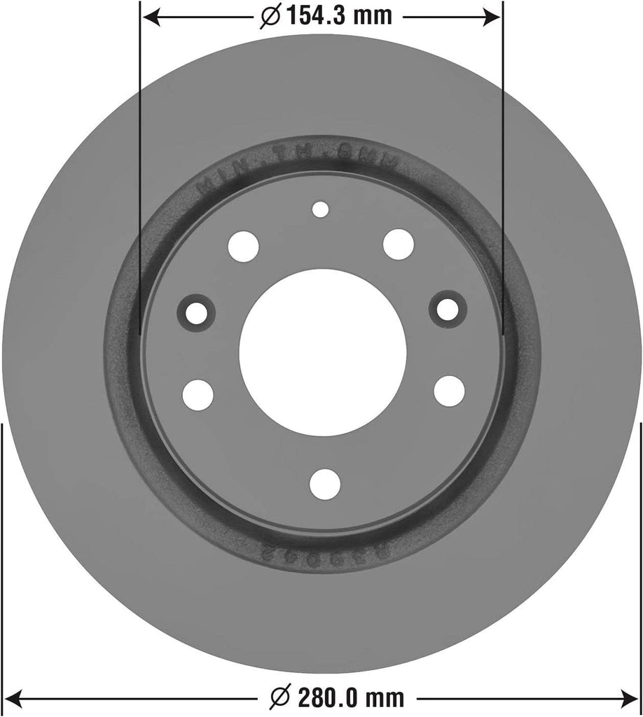 2142136GY Premium Antiox Coated Rear Brake Rotor Automotive Vehicle Replacement Part, Ford Fusion, Lincoln MKX, Zephyr, Mazda & More