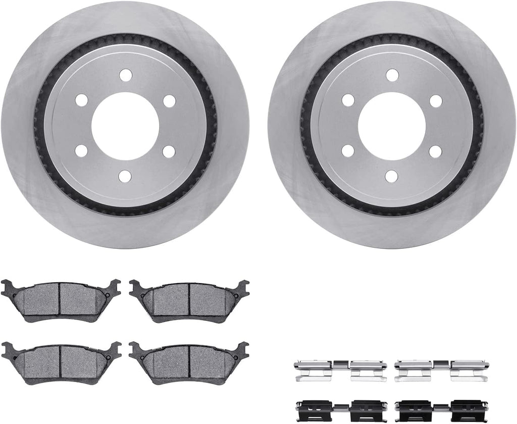 Rear Brake Rotors with Heavy Duty Brake Pads Includes Hardware 6212-54028