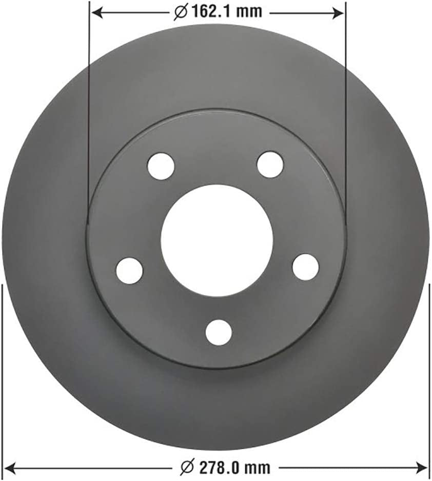 Brakes 214504GY Premium Antiox Front Brake Rotor Automotive Replacement Part for Classic, Malibu, Oldsmobile Alero, Cutlass, Pontiac Grand Am