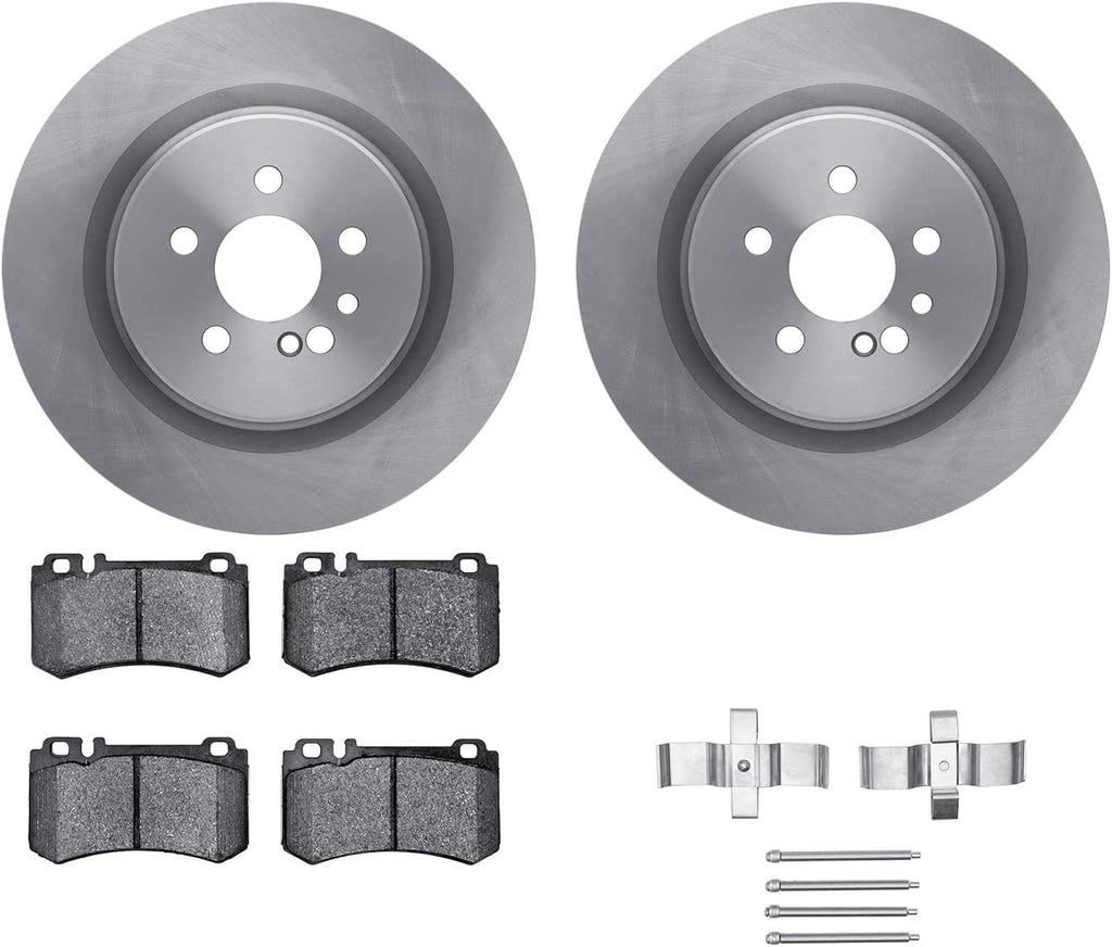 Rear Brake Rotors with 5000 Euro Ceramic Brake Pads Includes Hardware 6612-63316