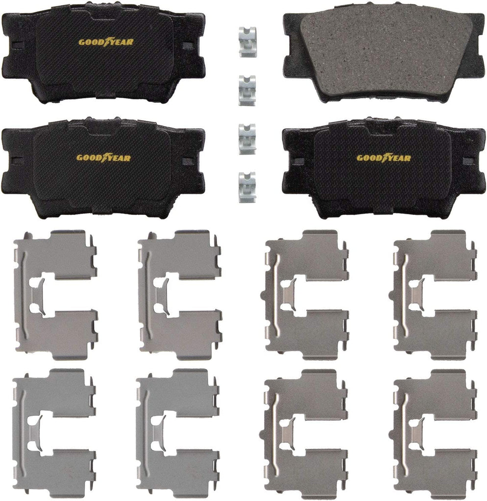 GYD1212 Premium Carbon Ceramic Vehicle Rear Disc Brake Pads Set and 2126098GY Truck and SUV Premium Antiox Coated Rear Brake Rotor (2 Pack)