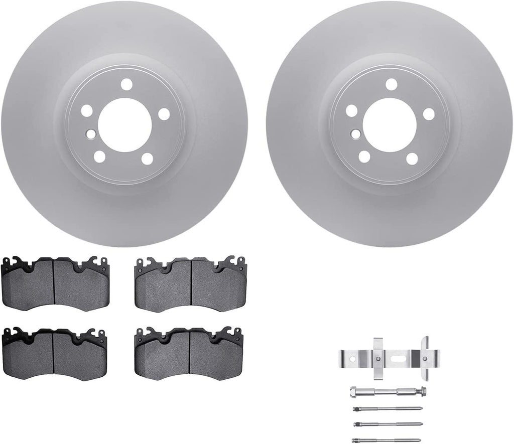 Front Geospec Brake Rotors with 5000 Euro Ceramic Brake Pads Includes Hardware 4612-11018