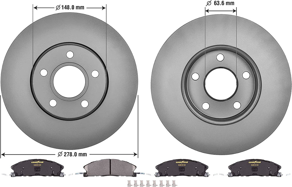 Front Brake Rotors Ceramic Pads for Ford Explorer Flex Taurus Lincoln MKT & More